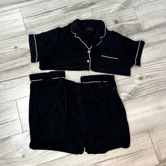 Cozy Earth Soft Stretch Knit Lounge Pajamas Pants Medium Button Down Shirt Large - Picture 6 of 6